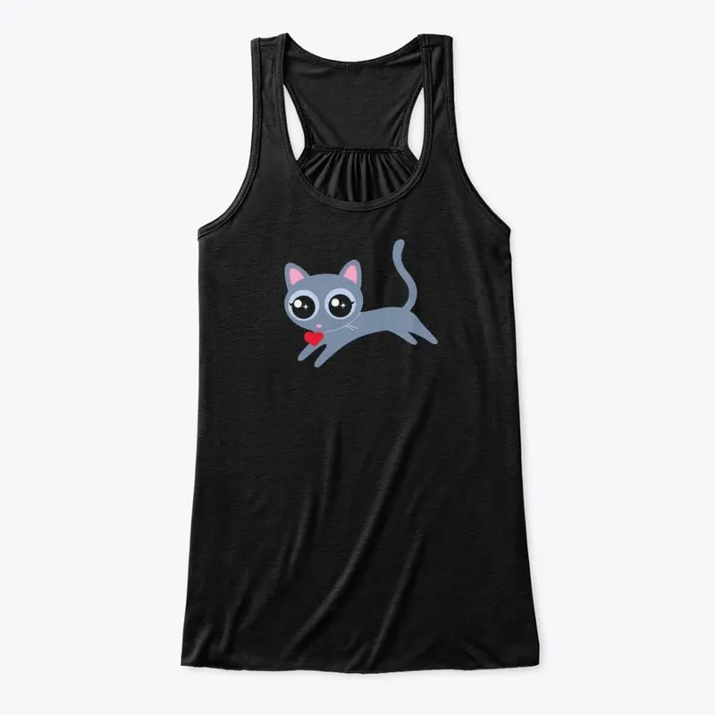 Kitty Cat Heart Thief Cute Grey