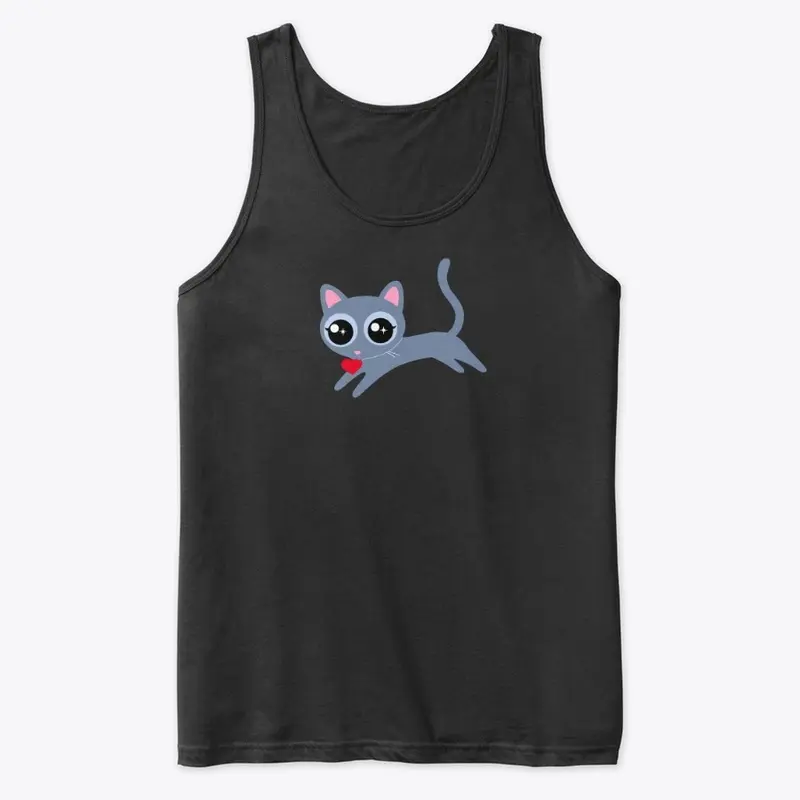 Kitty Cat Heart Thief Cute Grey